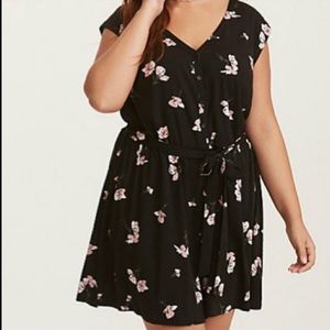 Torrid Size 1 black floral romper